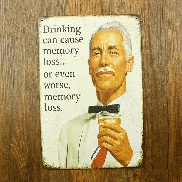 

Drinking Beer Painting Metal Sign Home Bar Pub Decor Metal Crafts