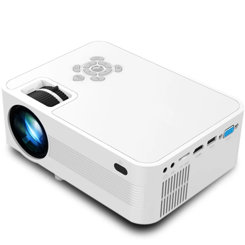 Портативный проектор JVP600 1080P HD домашний мини кинотеатр Мультимедиа с av-кабелем