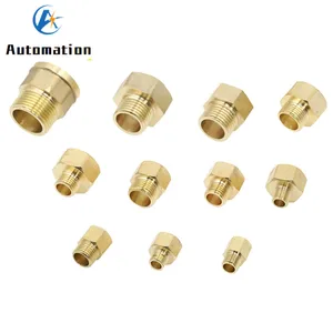 Медный переходник MF 18 дюйма, 14 дюйма, 38 дюйма, 12 дюйма, 34 дюйма, дюйма, с наружной и внутренней резьбой, латунный фитинг для труб, 1 шт.