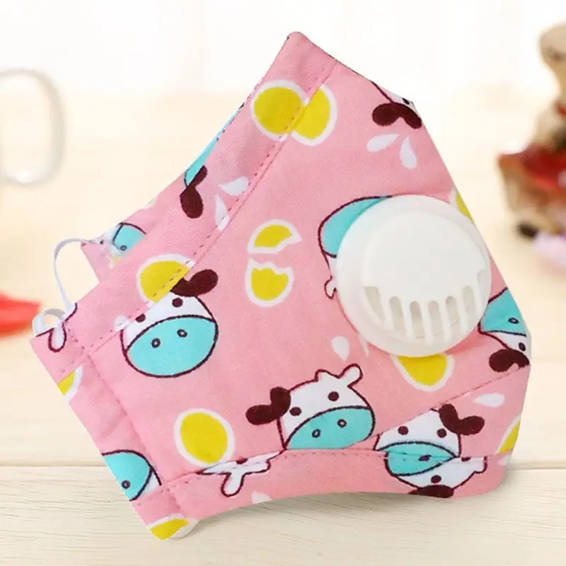 Winter Children Kids Dustproof Washable Cotton N95 Mouth Mask Cartoon Car Strawberry Printed Adjustable Respirator With Breath