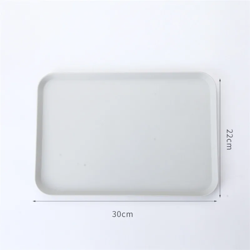 Small Gray 1 pcs Rectangle Fruit Bamboo Fiber Plates Storage Tray Family Dessert Dish Snack Dish Party Home Maintenance Tray Plate petisco - Цвет: Small Gray