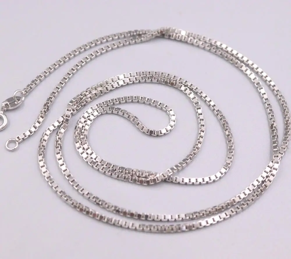 

New Pure Solid 925 Sterling Silver Necklace 1mm Box Link Chain Necklace 25.59"L