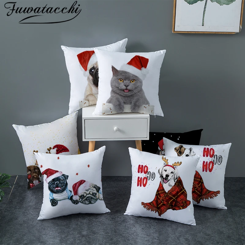 Fuwatacchi шапка &quotСчастливого Рождества&quot наволочки для подушек подарок собаки