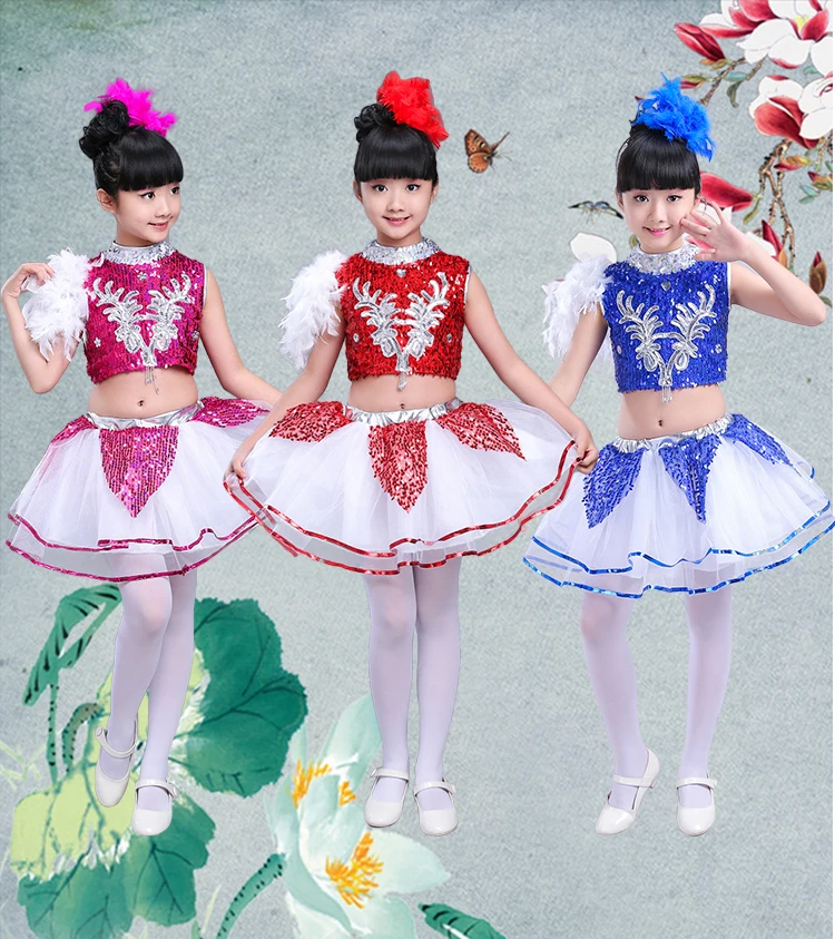 

Kids Sequins Clothing Set Children Stage Shows Jazz Dance Sparkly Bling Clothes Vest Pants Boy Girl Stage Performance Dress