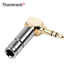 10 шт. 3,5 мм Jack правый угловой наушник разъем переменного тока 3-полюсный Позолоченный разъем провода подходит для кабеля 6 мм DIY играть Алюминий труба из металлического сплава