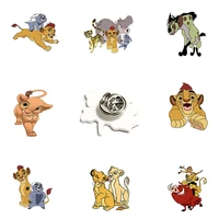 disney the lion king lapel pin simba and cute animal friends fashion jewelry resin acrylic pin ladies accessories