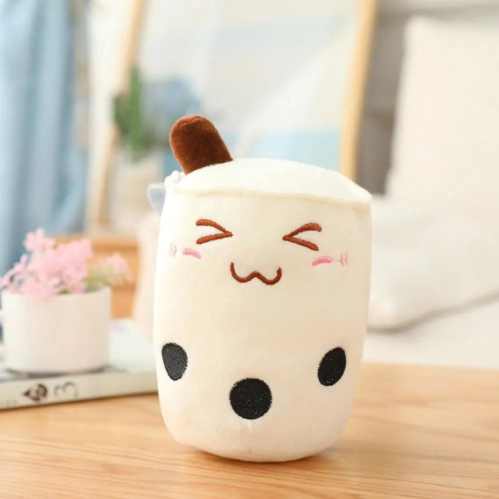 

20CM Mini Cartoon Bubble Tea cup Shaped Pillow Plush Toys Real Life Stuffed Soft Key Chain Funny Dood Gifts for Kids Birthday