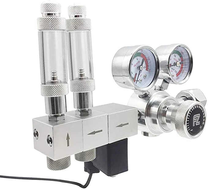 FZONE Pro Series-regulador de CO2 de doble etapa para acuario, presi&oacute;n de salida ajustable con solenoide de CC y alta precisi&oacute;n integrada-5