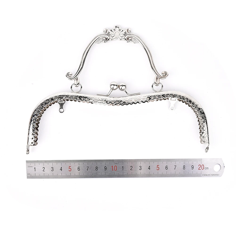

1PCS Women Purse Frame Clutch Bag Clasp With Handle Bronze Silver Diy 20.5cm Vintage Elegant DIY Hardware Accessories