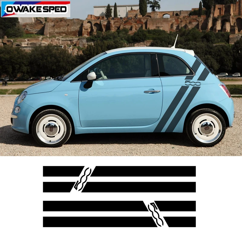 Для Fiat 500 595 Abarth спортивные полосы Автомобильная дверь боковой Декор Наклейка