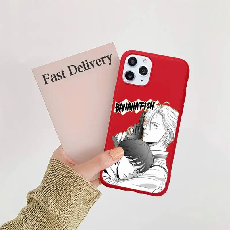 

Banana Fish Anime Phone Case Candy Color Red for iPhone 11 12 pro XS MAX 8 7 6 6S Plus X 5S SE 2020 XR