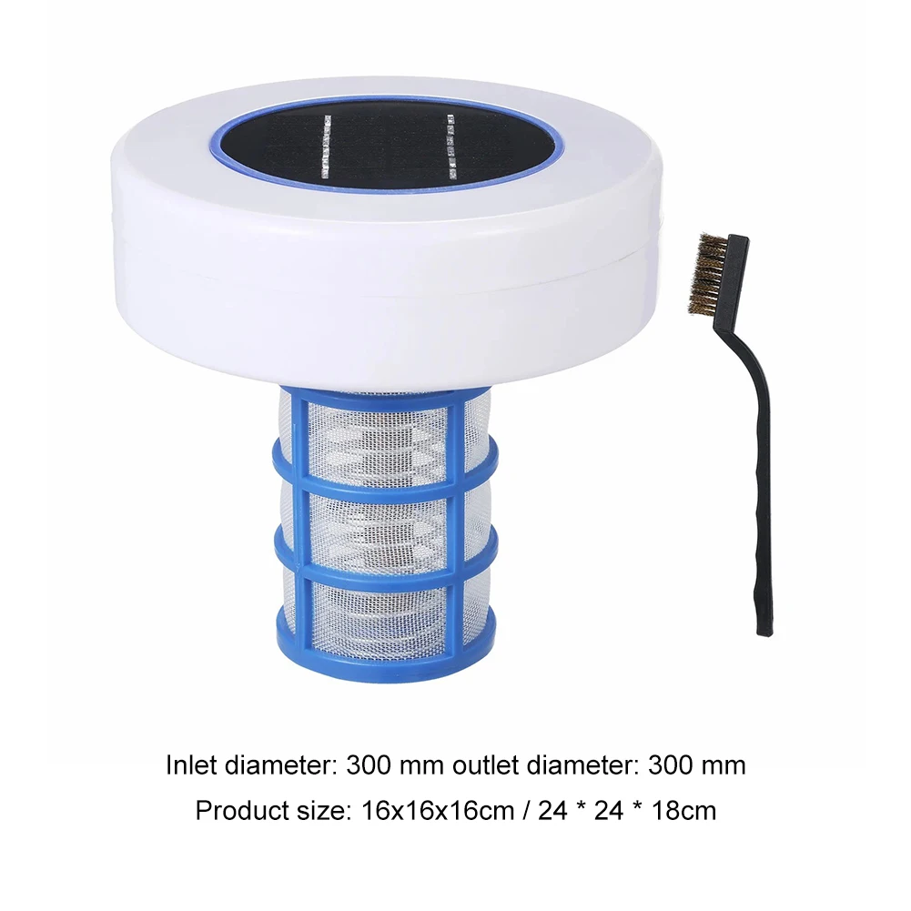 

Solar Pool Ionizer Floating Swimming Pool Water Purifier Cleaner + Brush Kill Reduces Algae Chlorine for Outdoor Hot Tubs