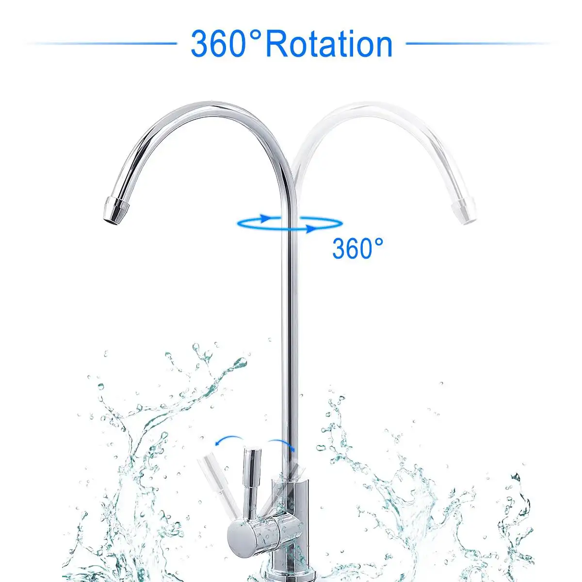 Kitchen Water Filter Faucet Chrome Plated 1/4 Inch Connect Hose Reverse Osmosis Filters Parts Purifier Direct Drinking Tap water | Бытовая