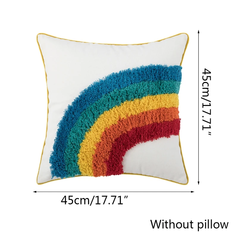 

Moroccan Style Colorful Tufted Cushion Pillow Cover Handmade Throw Pillow Covers Home Decor Backrest Cushion Case