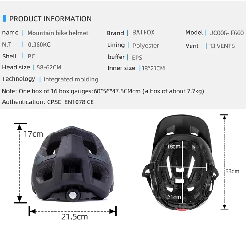 

BATFOX racing Women Men Adult bike helmet Capacete Bicicleta XC AM Casco Integral MTB Road Riding Helmet Casco Bicicleta