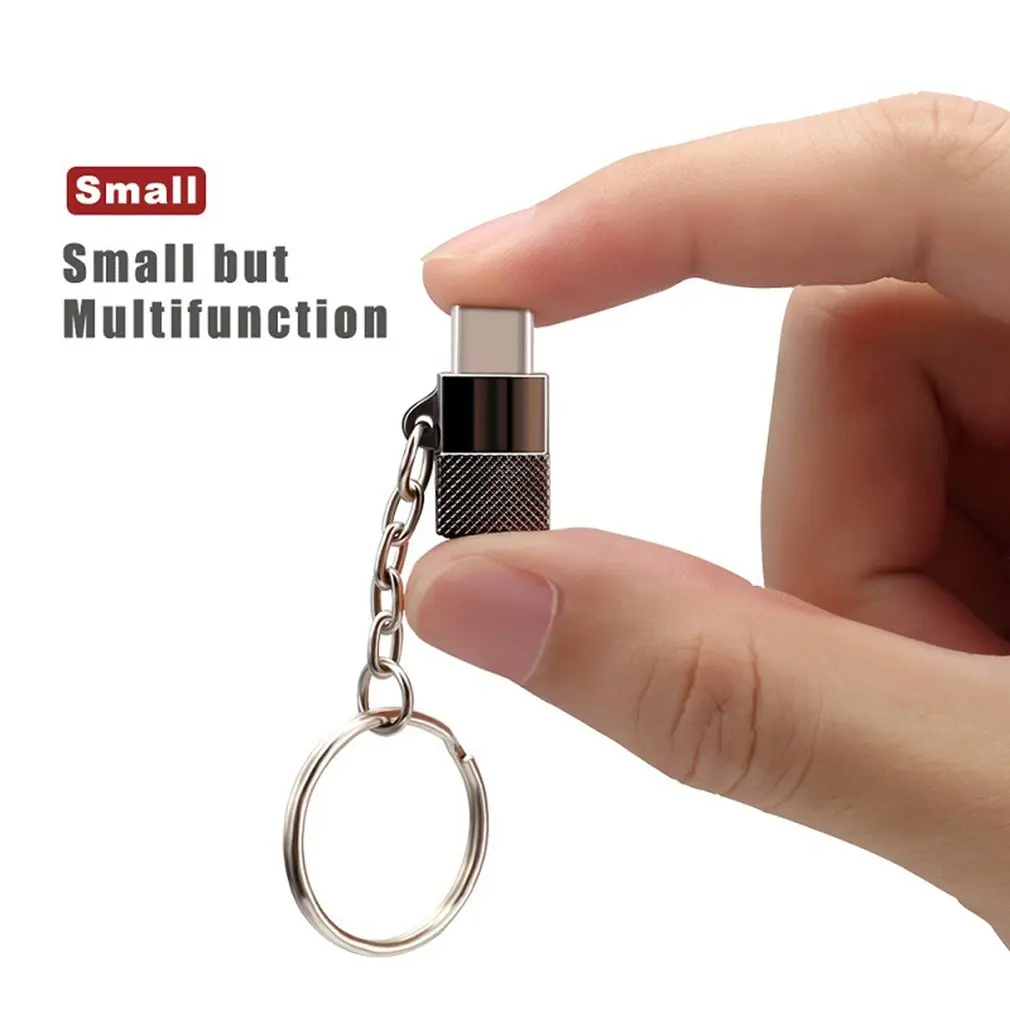 

Micro To USB Type C Adapter Phone Charging Converter Android Micro USB To Type-C Female to Male Adapter With Keychain