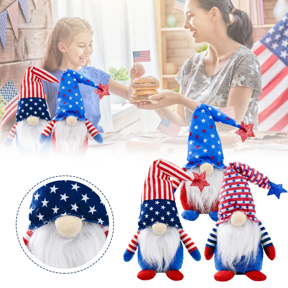 

Independence Day Decoration Dwarf Gnome Faceless Doll Plush Doll Pendant Adornment Creative Doll Faceless Holiday Party Decor