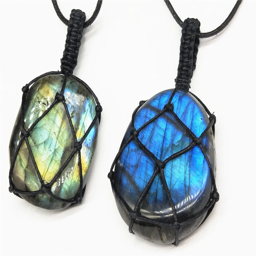 1 шт. натуральный черный турмалин Ретро сырье кулон кристалл ручной тканый