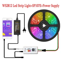 ws2812b led strip light individuaiiy addressable sp107e music controller dc5v 8a adapter ws2812 3060144ledm kit