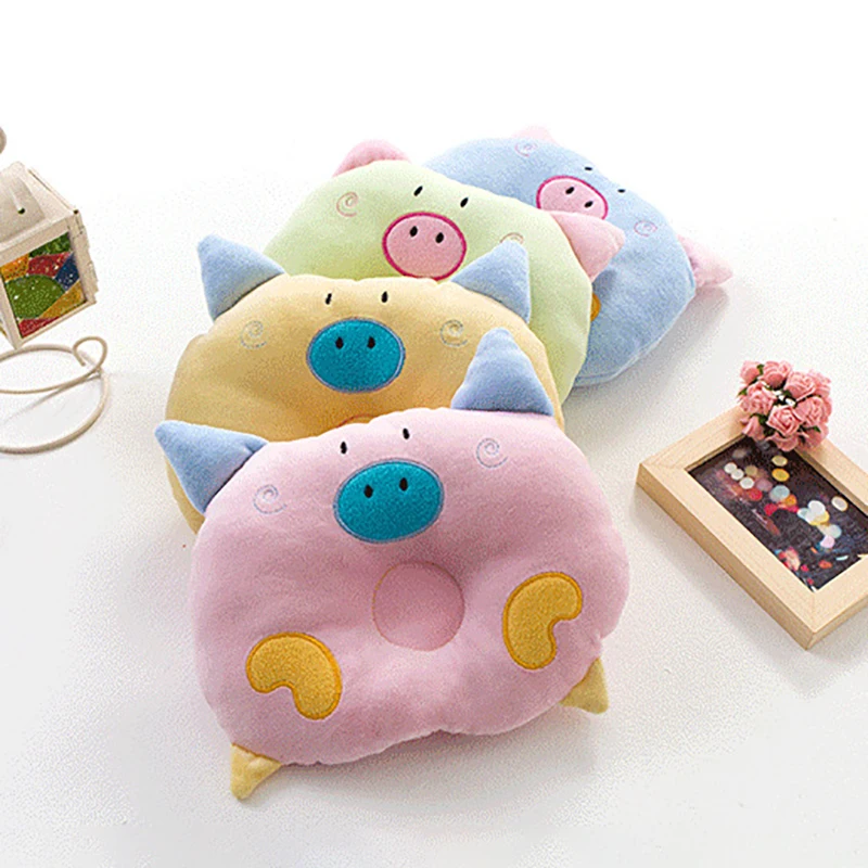 

Подушка детская хлопковая, с защитой головы от опрокидывания, в форме свиньи