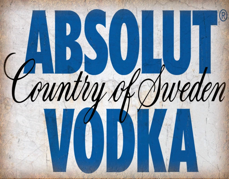 

ABSOLUT VODKA VINTAGE ALCOHOL METAL TIN SIGN POSTER WALL PLAQUE
