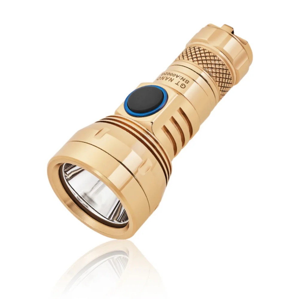Lumintop GT NANO Copper Brass Mini Flashlight 450 LM 100meters Long Distance Powerful Torch with 10180 Battery for Self Defense