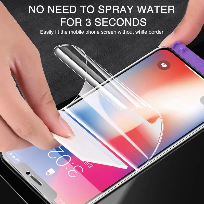 30000D Full Cover Screen Protector For iPhone 11 12 13 14 Pro XS Max Hydrogel Film iPhone XR X 7 8 14 Plus SE 3 Screen Protector