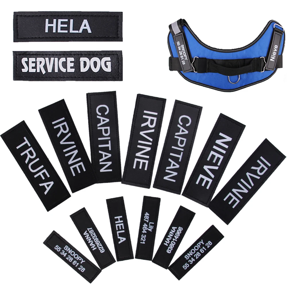 

Personalized Dog ID Tags Cat Custom Patch DIY Name Telphone Number Velcro Anti-lost Harness Collar Label Sticker Dog Accessories