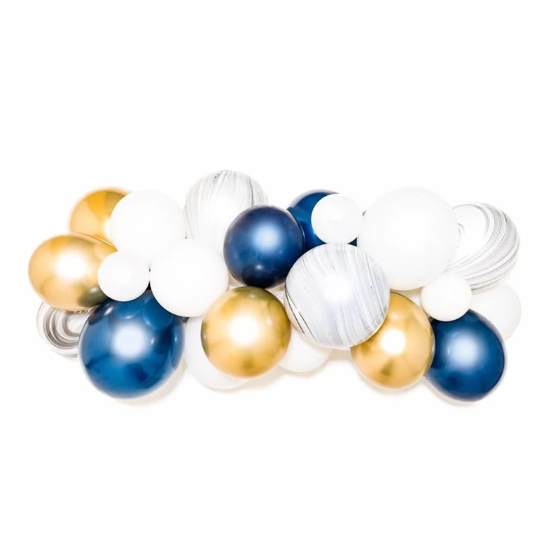 40 шт. Агатовые мраморные воздушные шары белый Макарон темно-синий латексный
