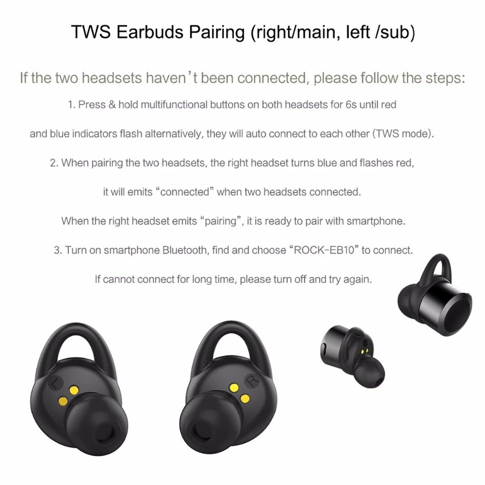 ROCK TWS True беспроводные bluetooth-наушники 4,1 версия мини-наушники-вкладыши стерео звук с микрофоном зарядная коробка для наушников для iPhone Xiaomi