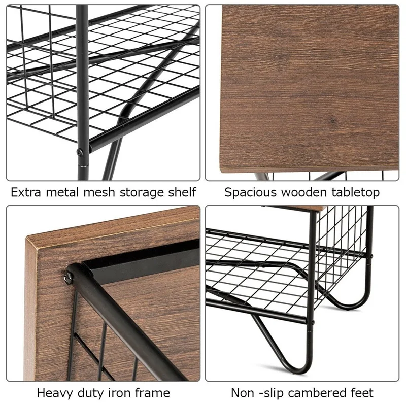 

Coffee Accent Cocktail Sofa Side Table Solid Metal Frame HW59329