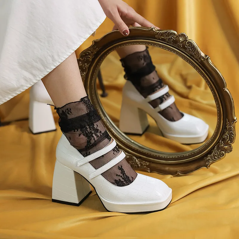 

FEDONAS Mary Jane High Heels Pumps 2021 Spein Summer Sanfals Women Genuine Leather Platform Newest Working Casual Women Shoes