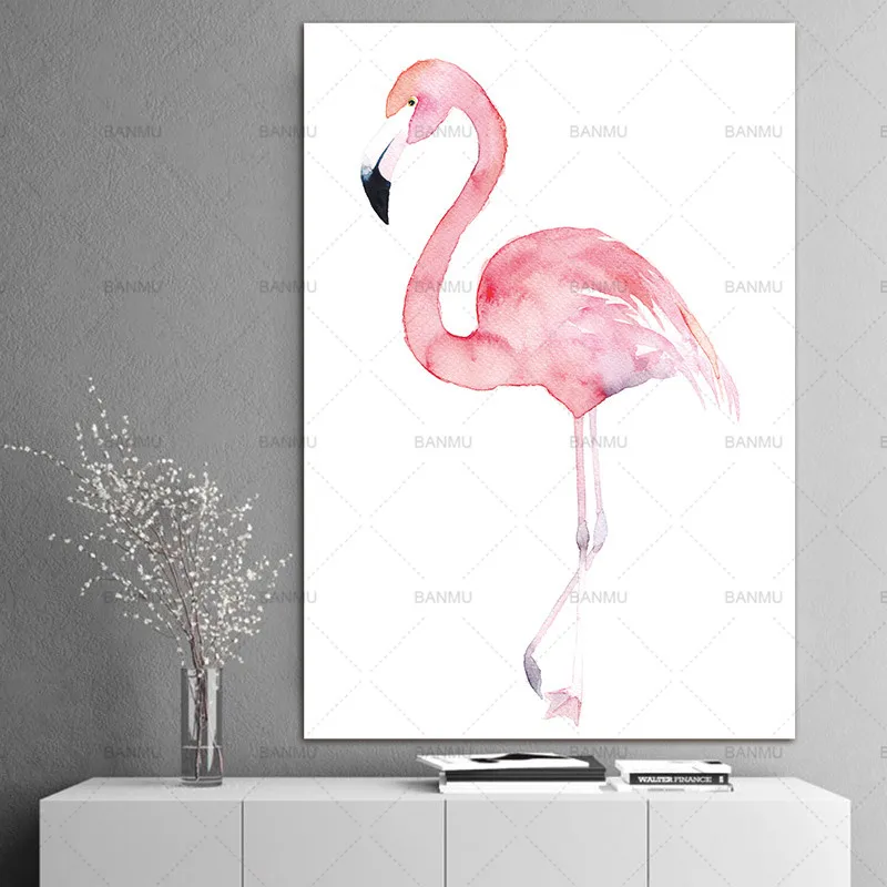 

painting Watercolor Flamingo Canvas Art Print Painting Poster Giclee Print Decor Wall Pictures for Home Decoration