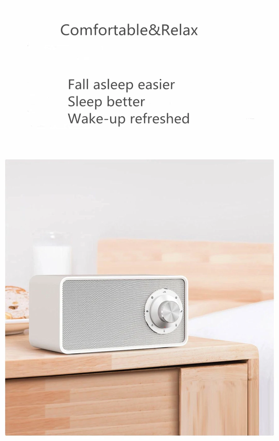 Xiaomi Mijia Qualitell Беспроводное зарядное устройство белый шум динамик Bluetooth BLT5.0 EPP протокол 10 Вт Быстрая зарядка помогает сна