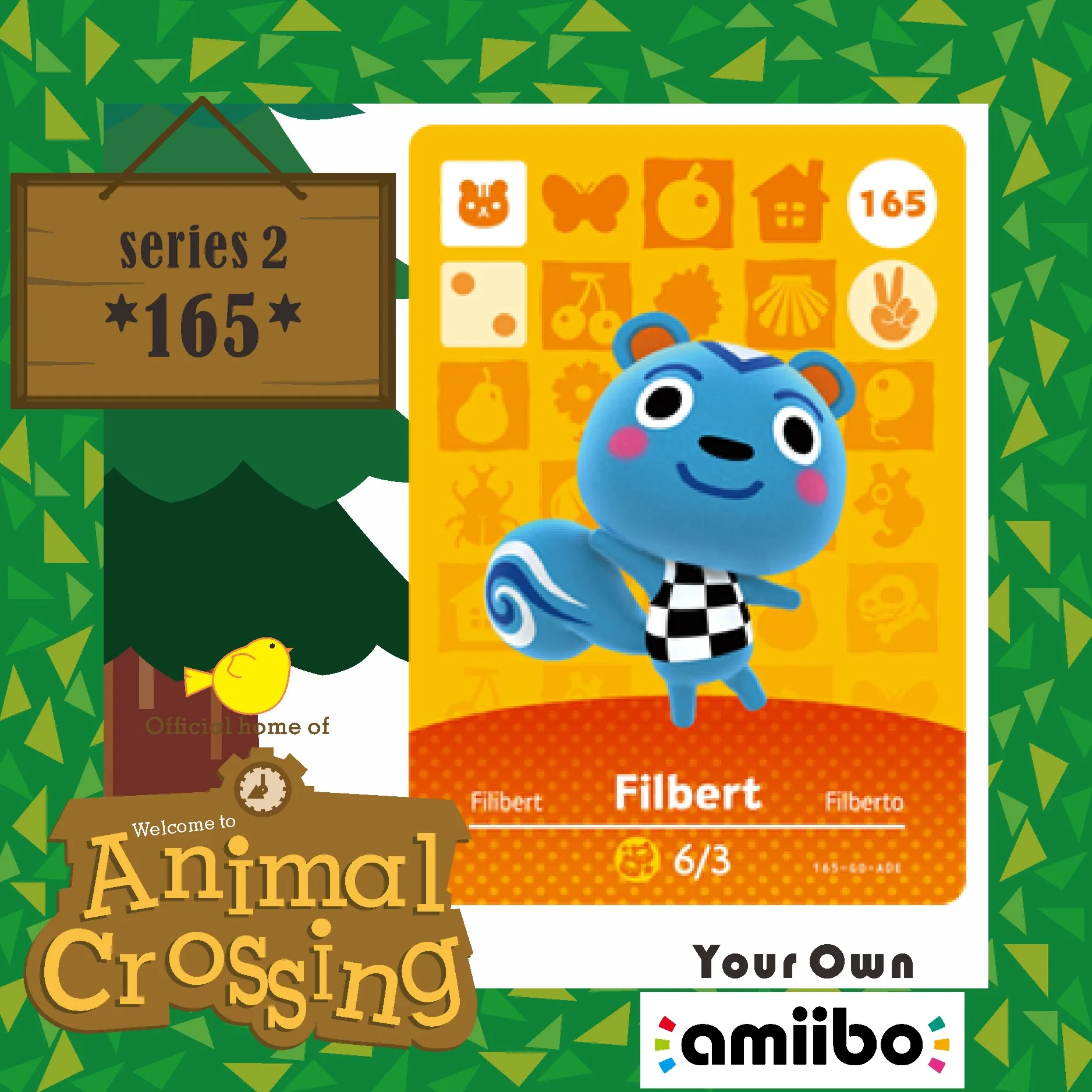 Филберт Животные пересекающие filber кросс карты Amiibo работы для NS игр Amibo