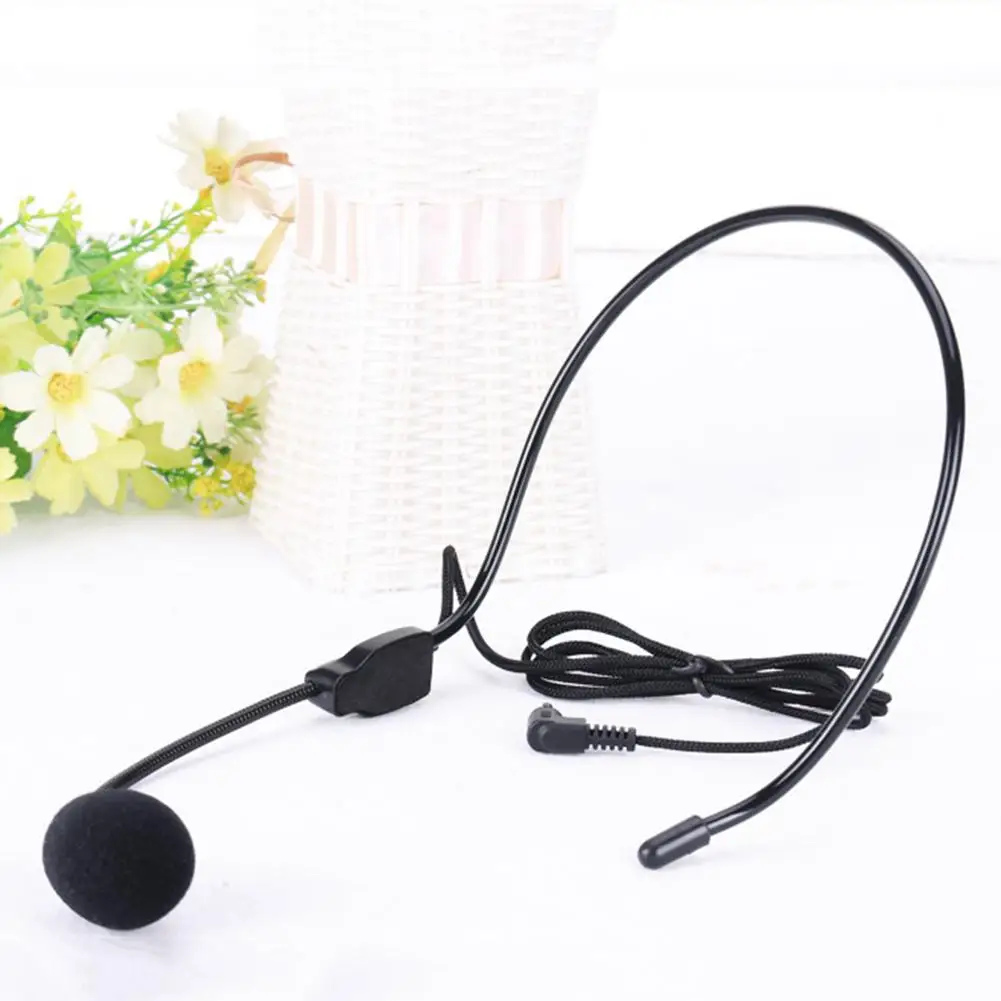 Headset Black Wired Condenser Microphone Wireless Transmitter Microphone with 3.5mm Stereo 3.5 Screw