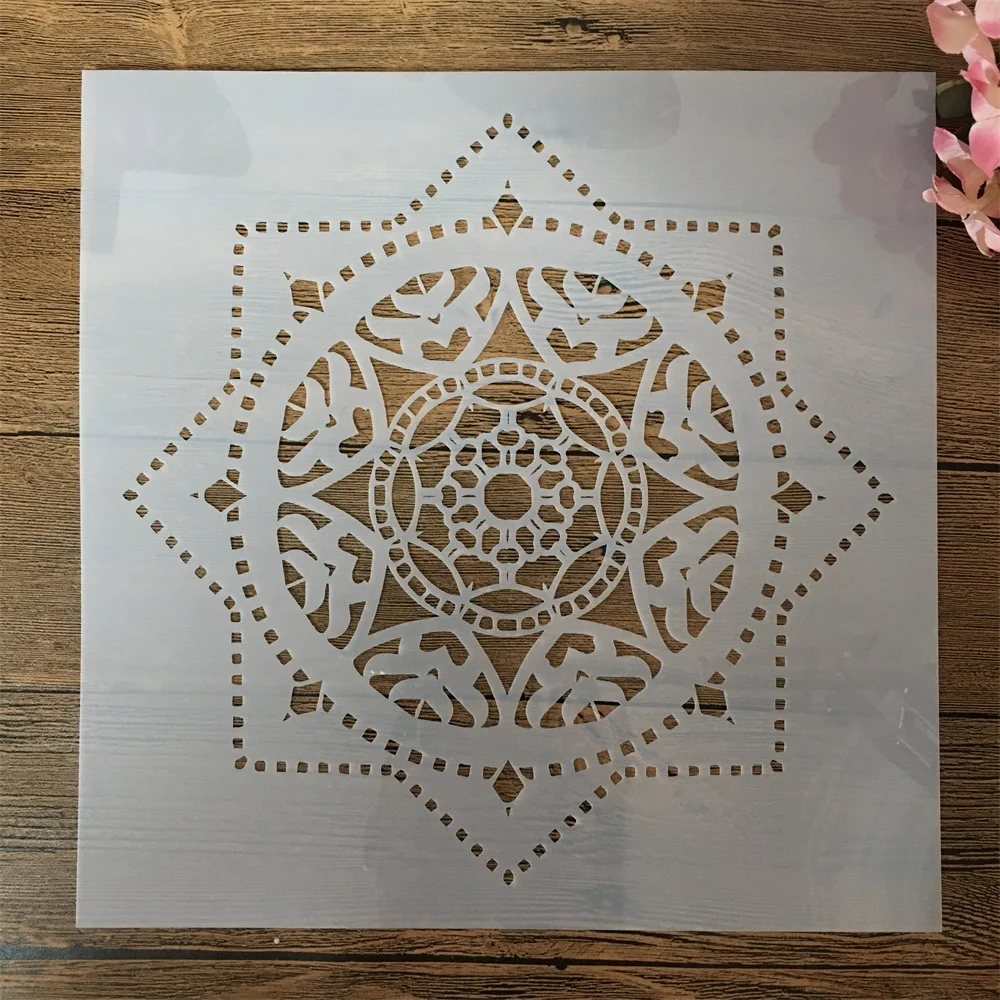 

30*30cm Round Square Geometry DIY Layering Stencils Wall Painting Scrapbook Coloring Embossing Album Decorative Template