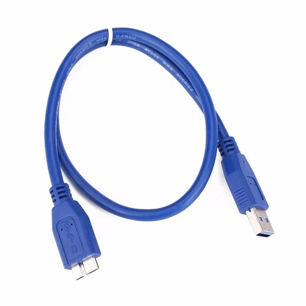 Фото Кабель USB 3,0 A-Micro B для WD Seagate для внешнего жесткого диска Samsung, многофункциональный синий кабель B №2