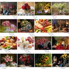 Алмазная живопись сделай сам, торты, фрукты, натюрморт, алмазная круглая Алмазная мозаика, настраиваемое настенное украшение, безрамный стиль