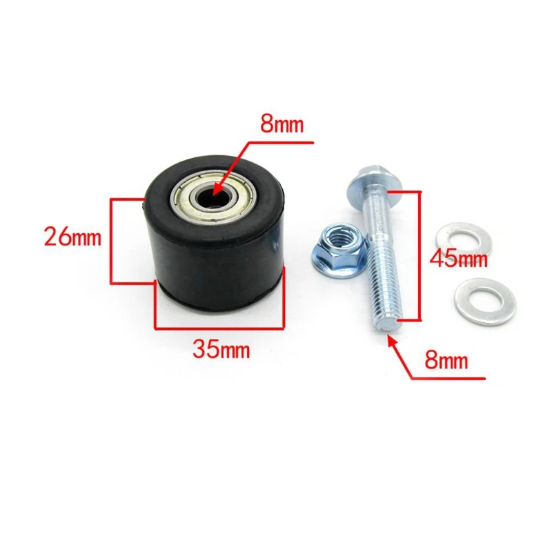 Automatic Regulator 8mm Mini Chain Roller Tensioner Pulley Guide for Motorcycle Adjustable Rubber |
