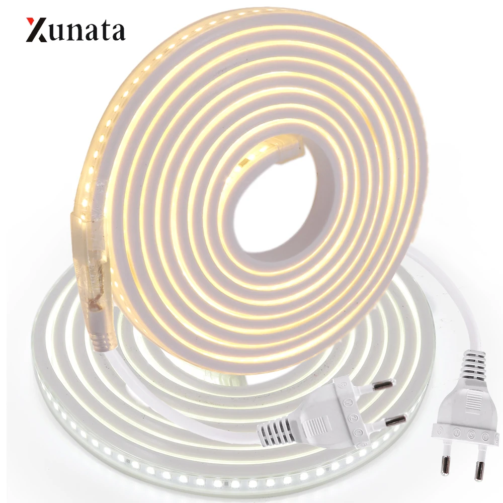 AC220V SMD2835 Светодиодные ленты света 144 светодиодный s/m Водонепроницаемый гибкая