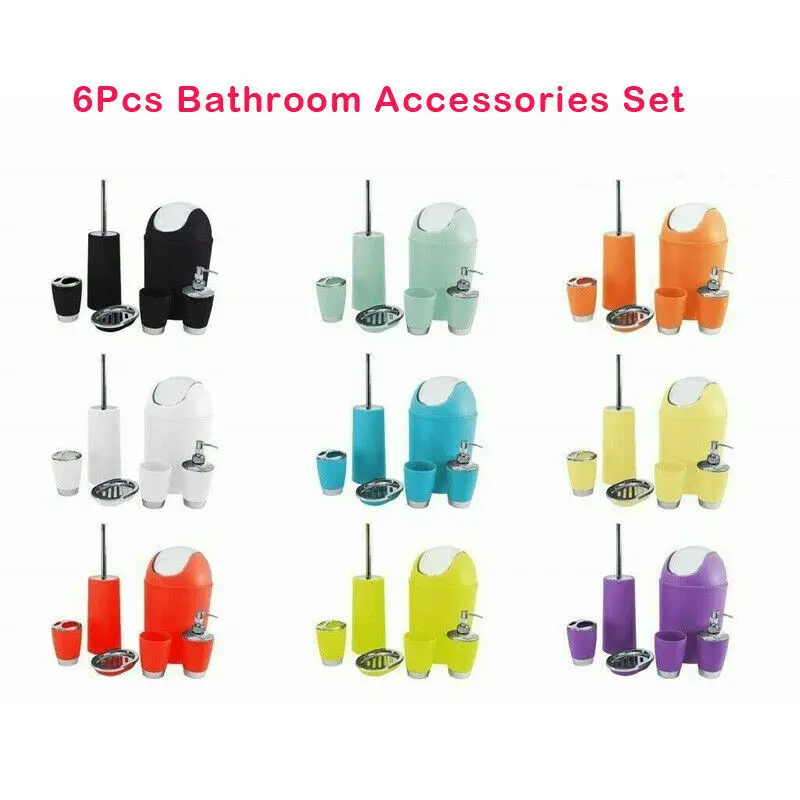 6 шт./компл. пластиковый костюм для ванной Аксессуары чашка держатель зубной