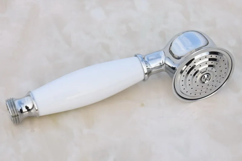 

Silver Chrome Brass Telephone Style Ceramic Hand Held Spray Bathroom Shower Head dhh014