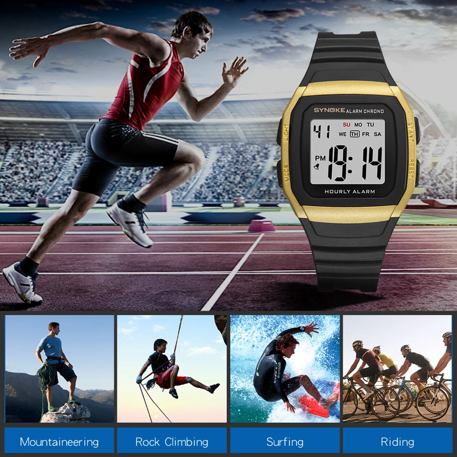 

HONHX Watch Men watch sport watch Multifunctional Sports Electronic Watch Shockproof And Waterproof Student Watch smart watch