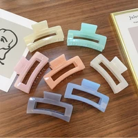 2021 korea new classic fashion girls hairpins accessories resin square candy color crab hair claw clips for women headdress