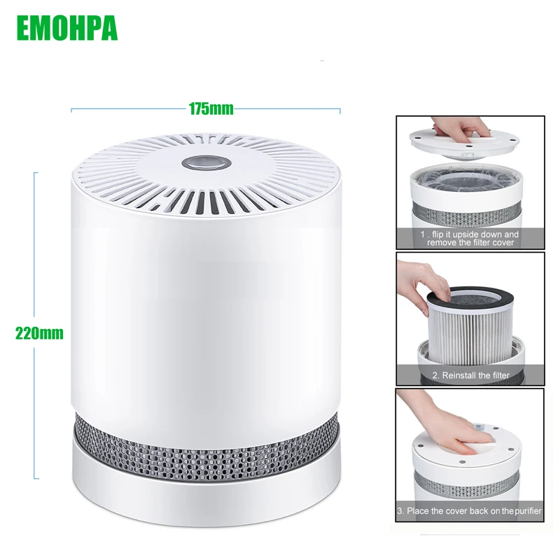 Очиститель воздуха EMOHPA для дома Фильтры HEPA компактные настольные очистители