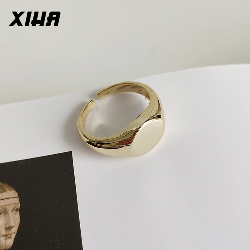 XIHA регулируемые кольца для женщин 2019 Польский Золотой Цвет круглый