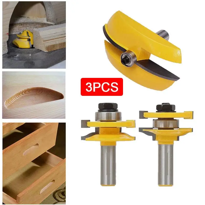 

3pcs 1/2 Handle Raised Panel Cabinet Door Router Wood Milling Cutter Power