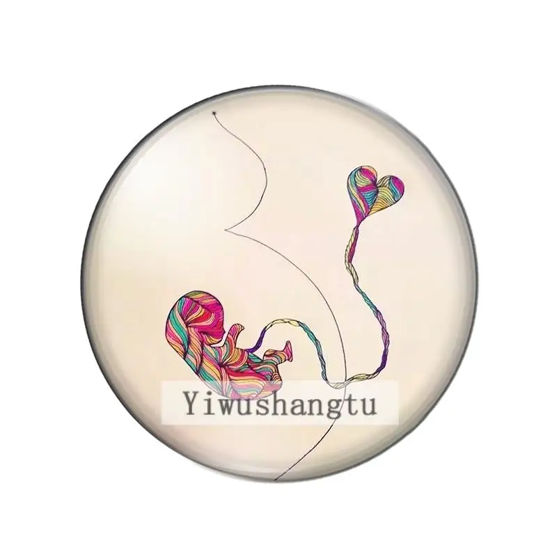 New Foetus funny image cute baby 8mm/10mm/ 12mm/Round photo glass cabochon demo flat back Making findings ZB0543 | Украшения и