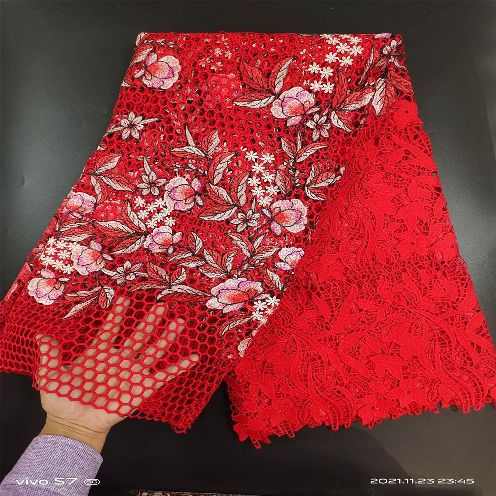 

high quality guipure swiss net lace velvet fabric for dress latest cord lace embroidery jacquard net fabric 5 Yards YYN172-1
